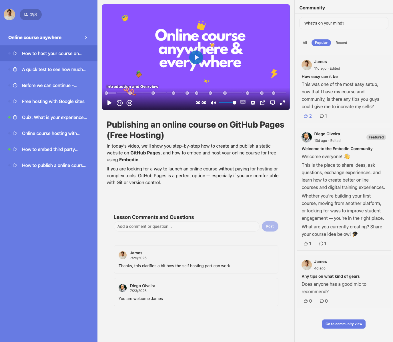How the Community Works in Embedin